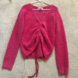 Eyelash Knit Drawstring Sweater Size Medium